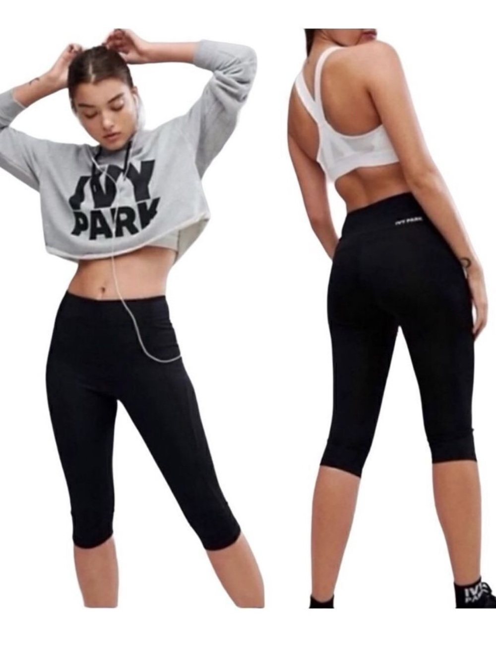 Ivy Park Women’s Black Athletic Capri Leggings